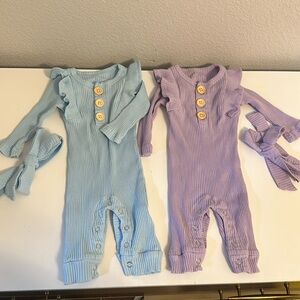 Two jumpsuits with headbands